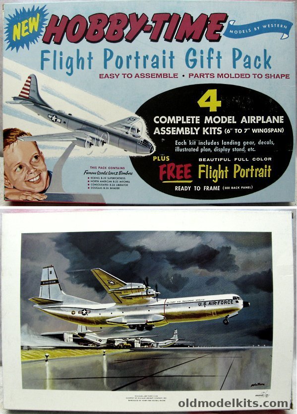 Hobby-Time Flight Portrait Gift Pack - B-29 Superfortress / B-25 Mitchell / B-24 Liberator / Douglas B-26 Invader, QP-1200 plastic model kit